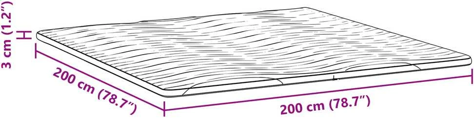 Čiužinys Čiužinio papildymas 200 x 200 cm storio Megztas audinys Balta