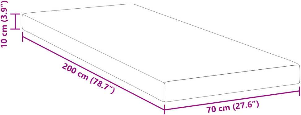 Čiužinys Miegamojo putų čiužinio užvalkalas 70 x 200 cm Thick Minkštas