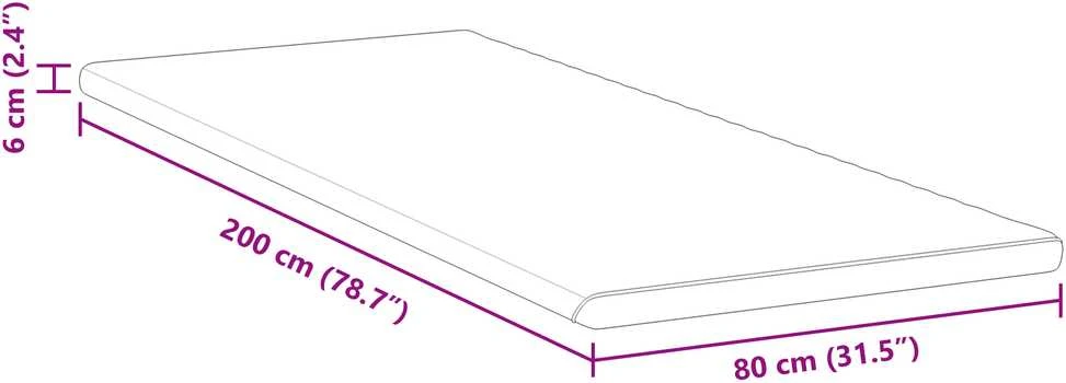 Čiužinys Čiužinio papildymas Balta 80 x 200 cm Žakardo audinys