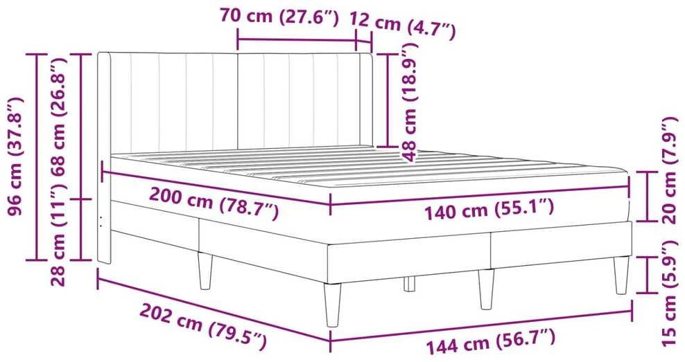 Čiužinys Lovos rėmas su čiužiniu Juoda 140 x 200 cm Aksomas