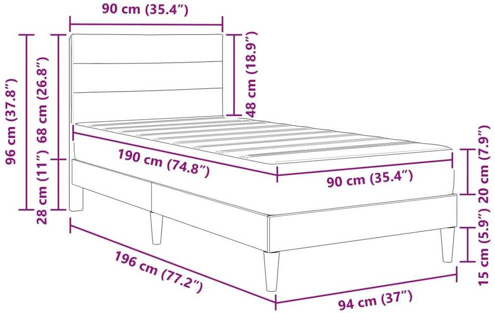 Čiužinys Lovos rėmas 90 x 190 cm Juodas