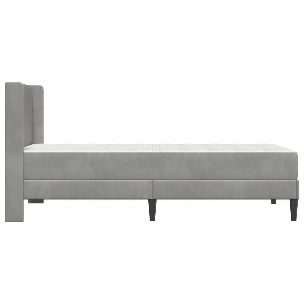 Čiužinys Lovos rėmas su čiužiniu Šviesiai pilka 90 x 190 cm Aksomas