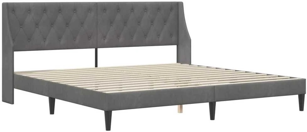 Lovos rėmas su čiužiniu Tamsiai pilka 200 x 200 cm Aksomas