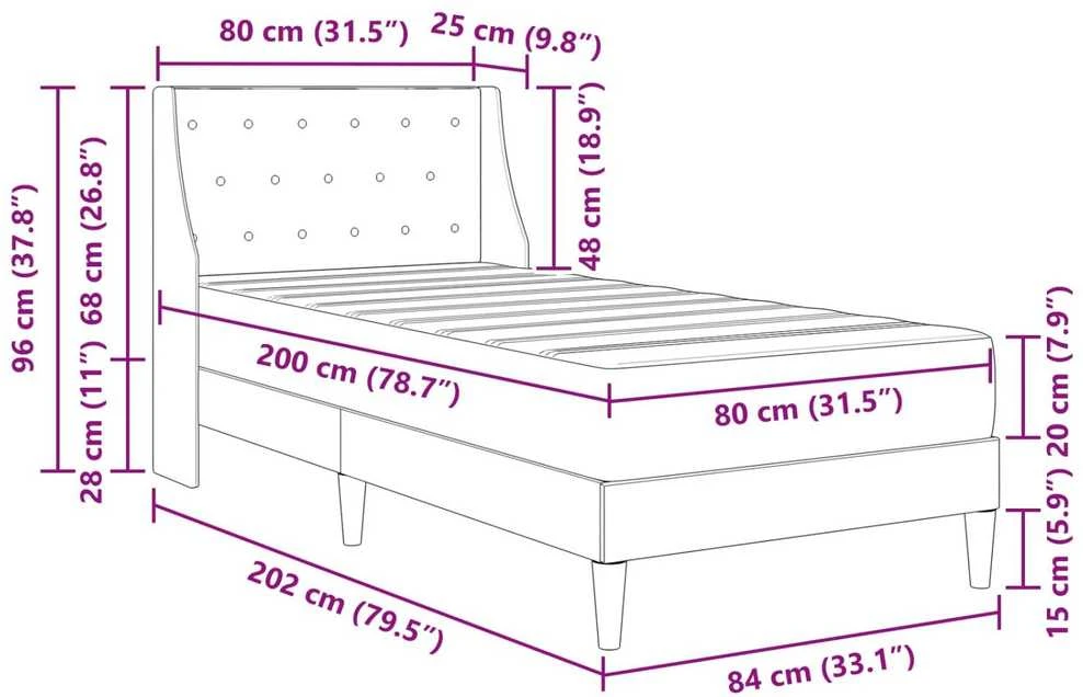 Čiužinys Lovos rėmas su čiužiniu Tamsiai žalia 80 x 200 cm Aksomas