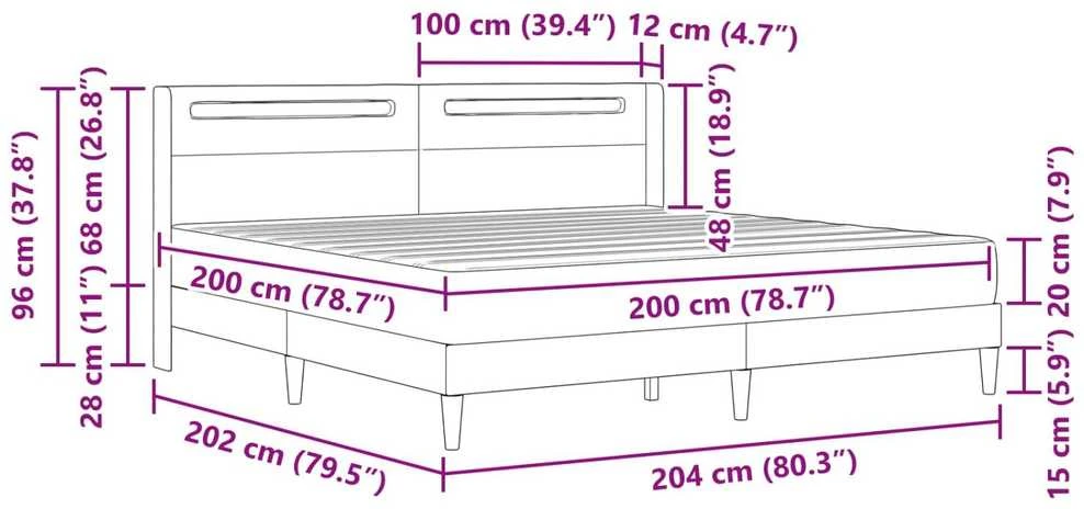 Čiužinys Lovos rėmas su čiužiniu Balta 200 x 200 cm Dirbtinė oda