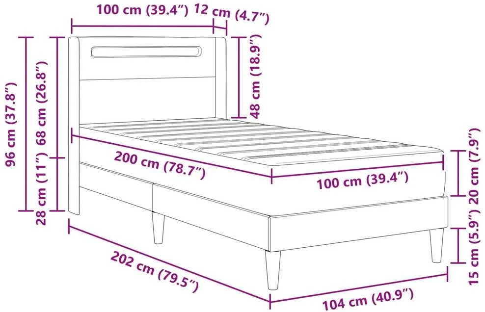 Čiužinys Lovos rėmas su čiužiniu Juoda 100 x 200 cm Dirbtinė oda