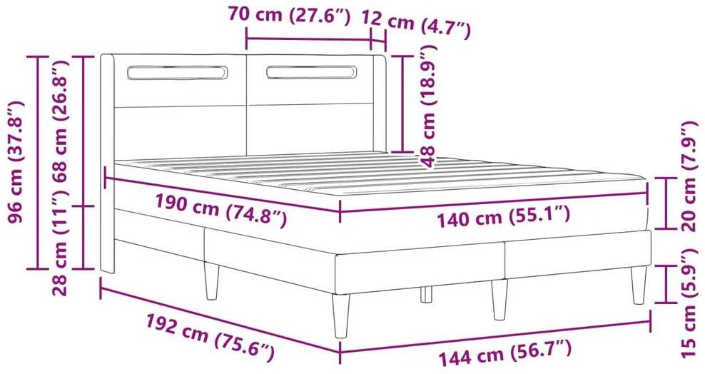 Čiužinys Lovos rėmas su čiužiniu Juoda 140 x 190 cm Dirbtinė oda