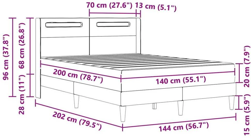 Čiužinys Lovos rėmas su čiužiniu Juoda 140 x 200 cm Dirbtinė oda