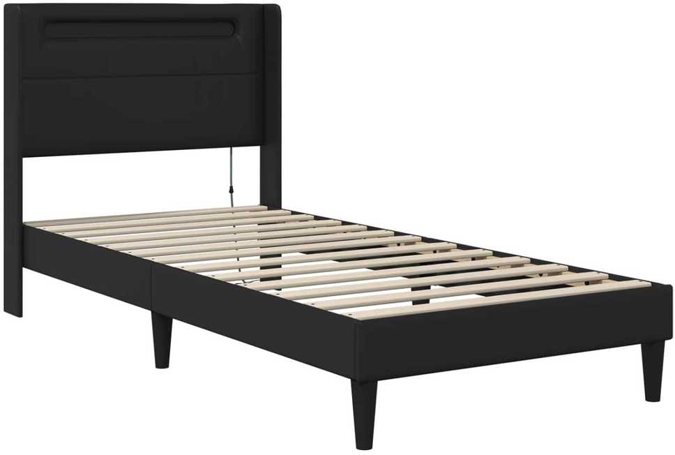 Čiužinys Lovos rėmas su čiužiniu Juoda 80 x 200 cm Dirbtinė oda