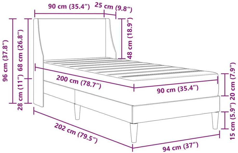 Čiužinys Lovos rėmas su čiužiniu Juodas 90 x 200 cm Poliesteris