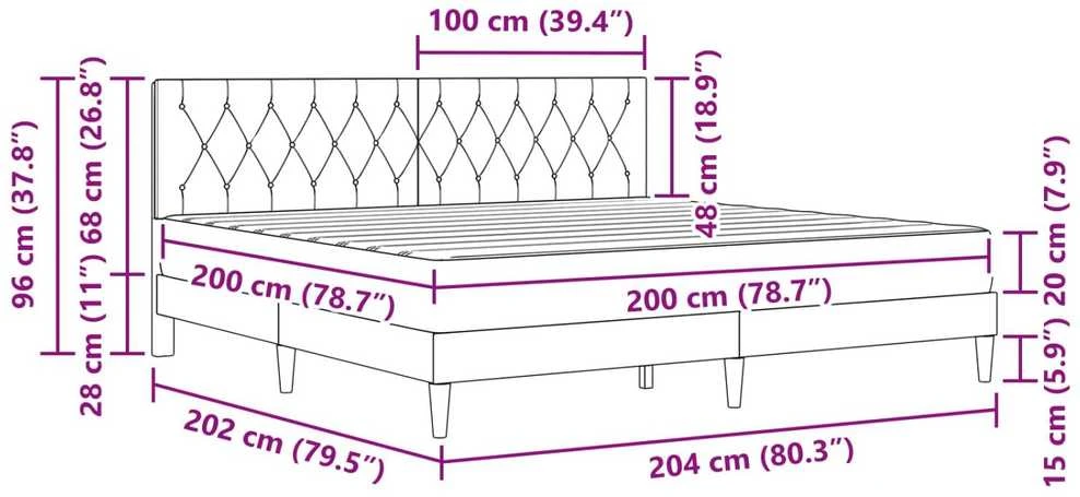 Čiužinys Lovos rėmas su čiužiniu Mėlyna 200 x 200 cm Aksomas