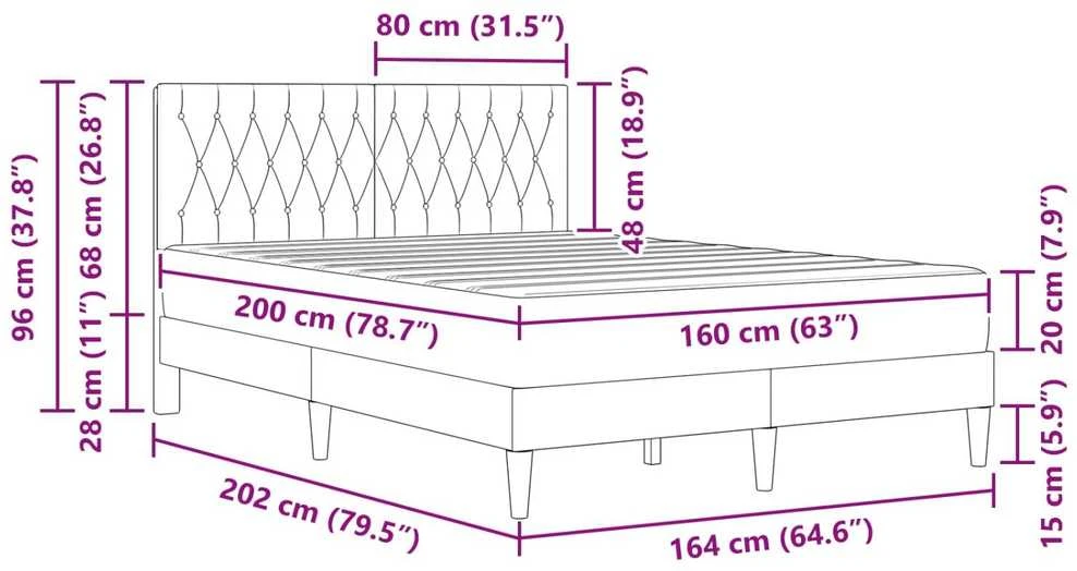 Čiužinys Lovos rėmas su čiužiniu Mėlyna 160 x 200 cm Aksomas