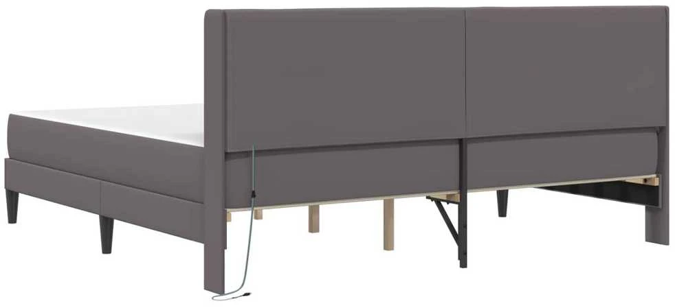 Čiužinys Lovos rėmas su čiužiniu Pilka 200 x 200 cm Dirbtinė oda