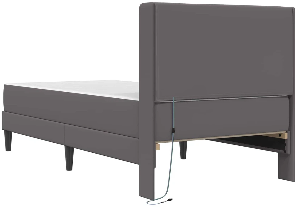 Lova Lovos rėmas su čiužiniu Pilka 80 x 200 cm Dirbtinė oda