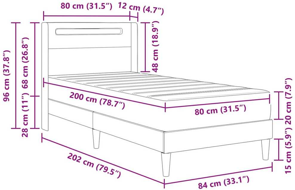 Čiužinys Lovos rėmas su čiužiniu Pilka 80 x 200 cm Dirbtinė oda