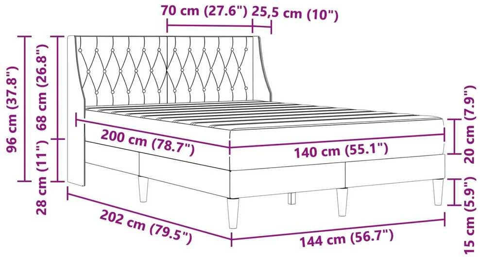 Čiužinys Lovos rėmas su čiužiniu su čiužiniu Mėlyna 140 x 200 cm Aksomas