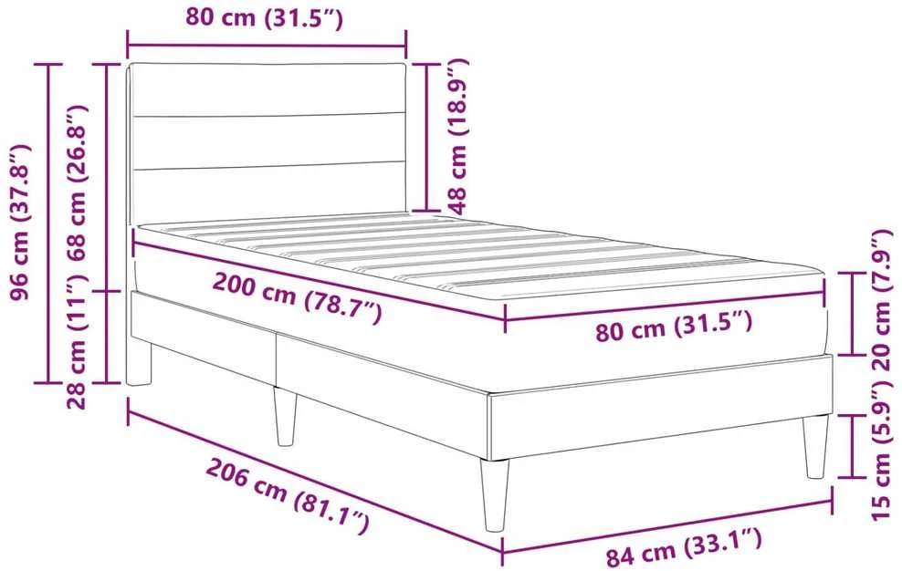 Čiužinys Lovos rėmas 80 x 200 cm Šviesiai pilka