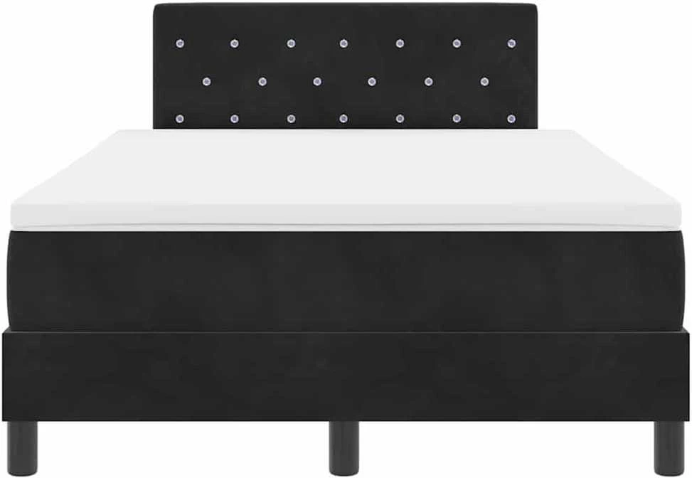 LED Čiužinio Lova su galvūgalio Juoda 120 x 200 cm Aksomas