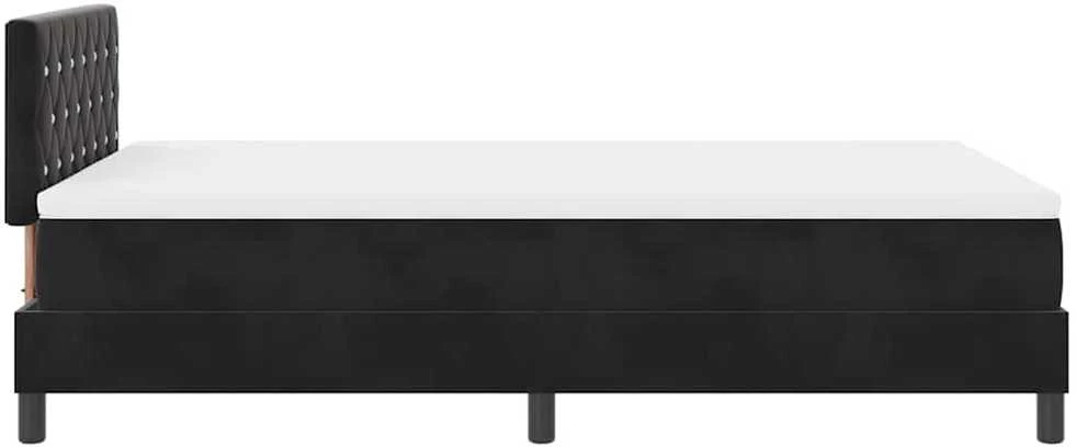 LED Čiužinio Lova su galvūgalio Juoda 120 x 200 cm Aksomas