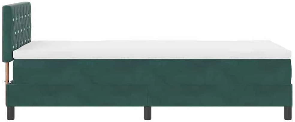 LED Čiužinio Lova Tamsiai žalia 100 x 200 cm Aksomas
