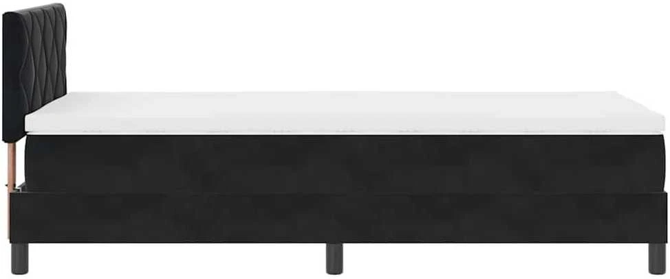 LED Čiužinio Lova su galvūgalio Juoda 90 x 200 cm Aksomas
