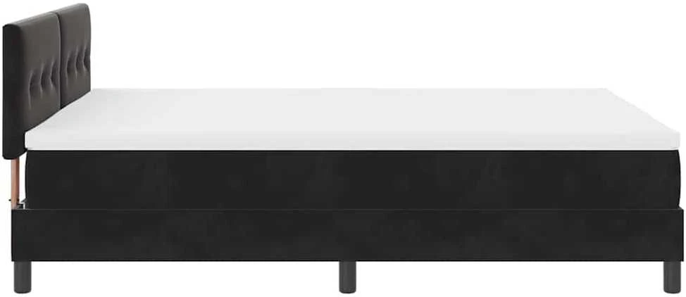 LED Čiužinio Lova su galvūgalio Juoda 140 x 190 cm Aksomas