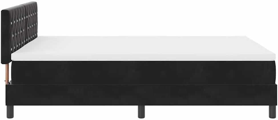 LED Čiužinio Lova su čiužiniu su LED Juoda 140 x 190 cm Aksomas