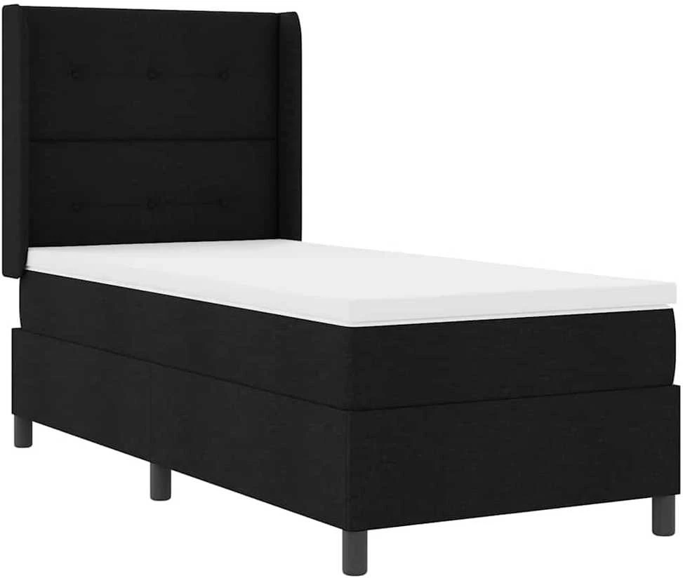 LED Čiužinio Lova su galvūgalio Juoda 80 x 200 cm audinys