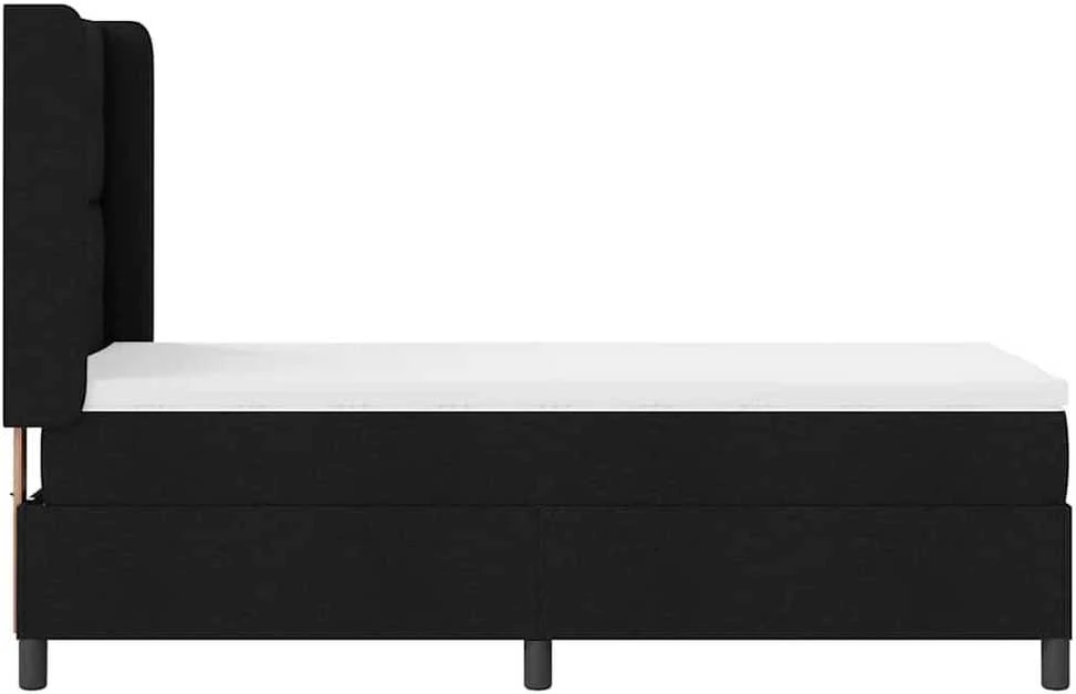 LED Čiužinio Lova su galvūgalio Juoda 80 x 200 cm audinys
