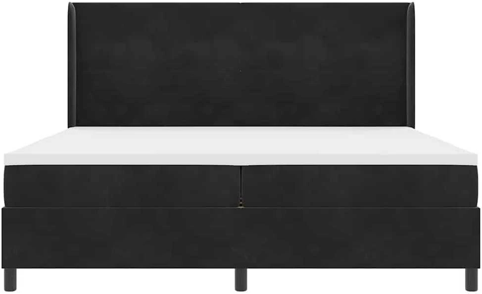 Kiemas lova su LED juostelėmis Juoda 200 x 200 cm Aksomas