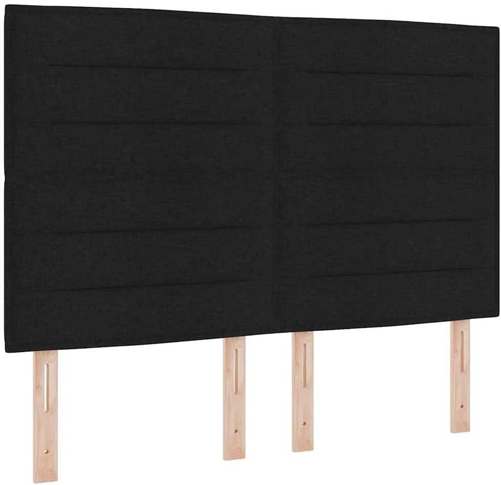 LED Čiužinio Lova su galvūgalio Juoda 140 x 200 cm audinys