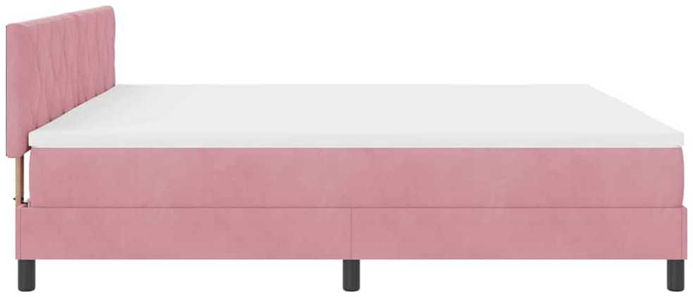LED Čiužinio Lova su galvūgalio Rožinė 200 x 200 cm Aksomas