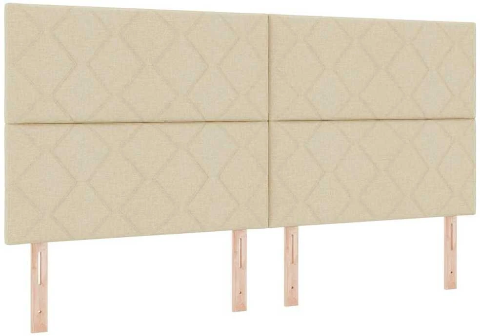 Kiemas lova su LED juostelėmis Kreminė 200 x 200 cm audinys