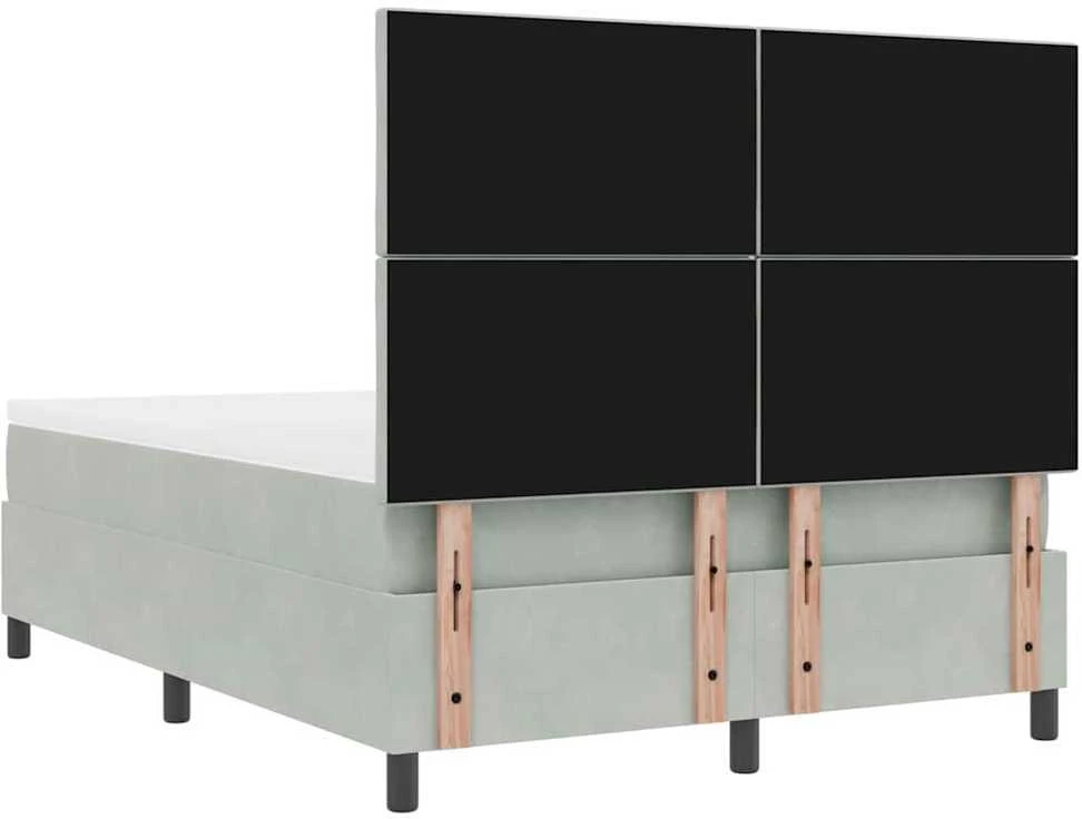LED Čiužinio Lova Šviesiai pilka 140 x 200 cm Aksomas