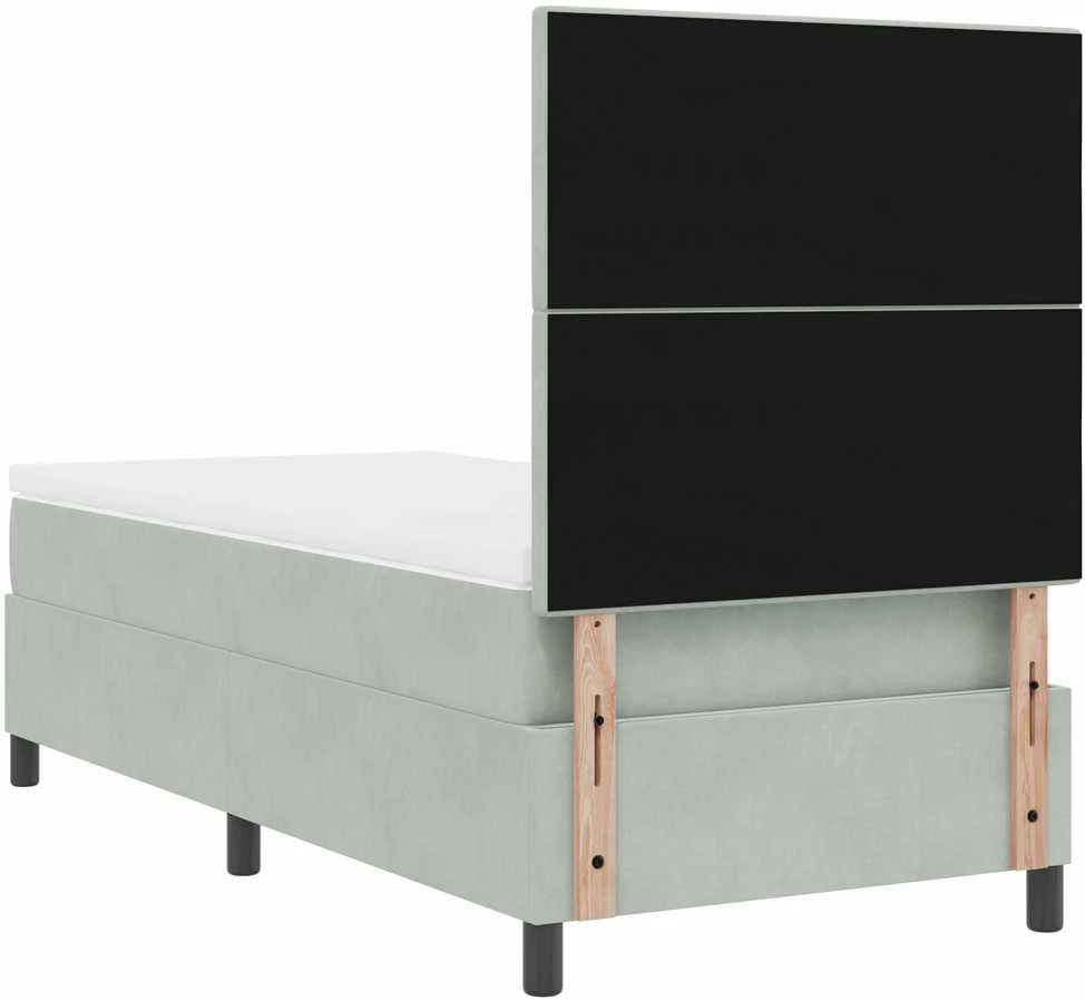 LED Čiužinio Lova Šviesiai pilka 90 x 200 cm Aksomas