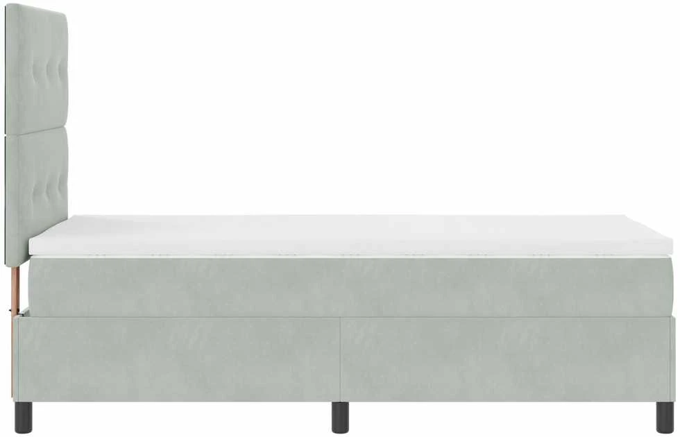 LED Čiužinio Lova Šviesiai pilka 90 x 200 cm Aksomas