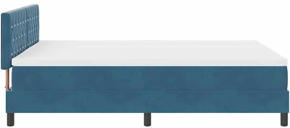 LED Čiužinio Lova Tamsiai mėlyna 140 x 190 cm Aksomas