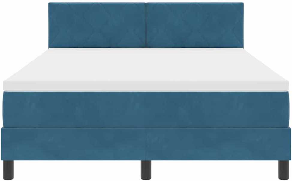 LED Čiužinio Lova Tamsiai mėlyna 160 x 200 cm Aksomas
