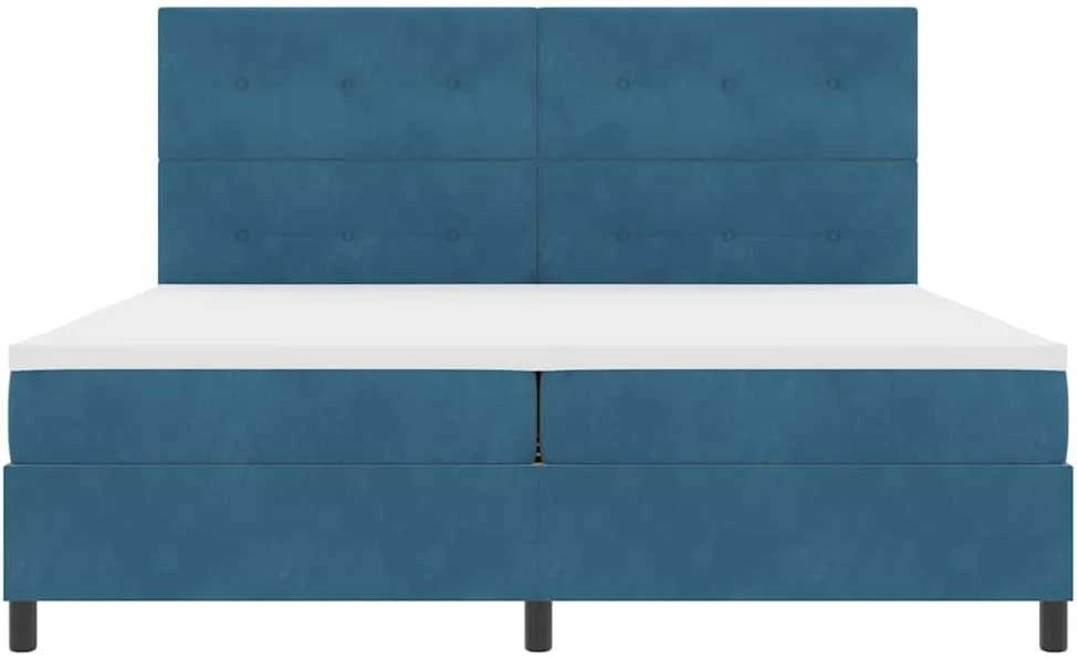 LED Čiužinio Lova Tamsiai mėlyna 200 x 200 cm Aksomas