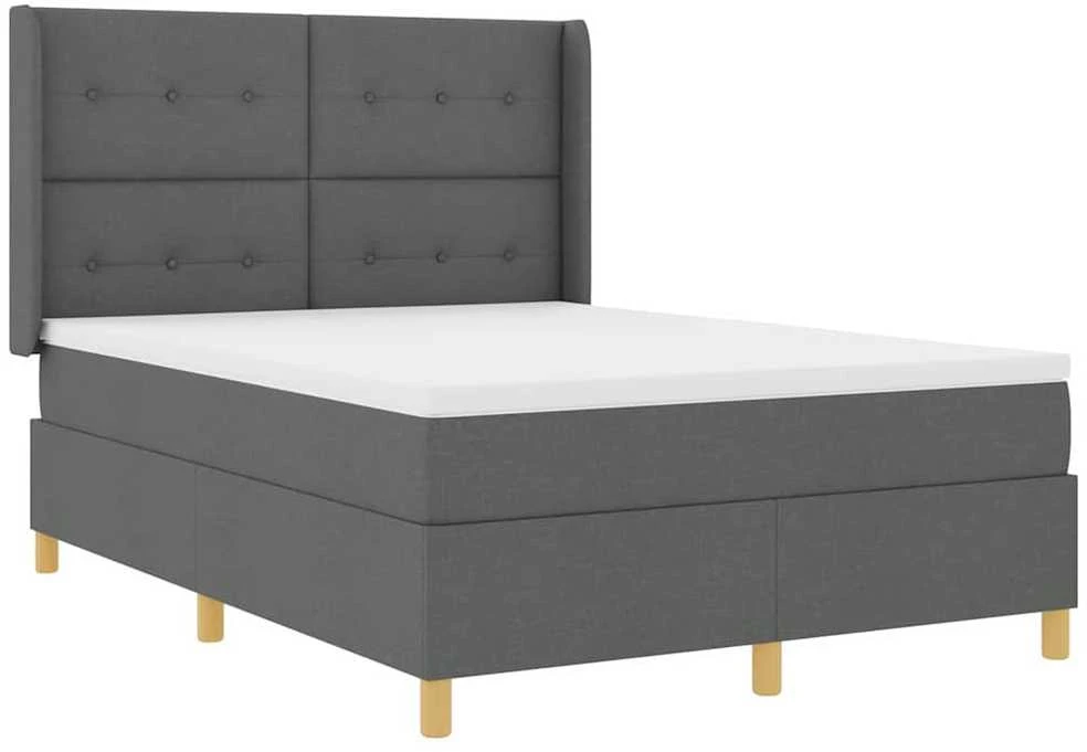 Kiemas lova su LED juostelėmis Pilka 140 x 190 cm audinys