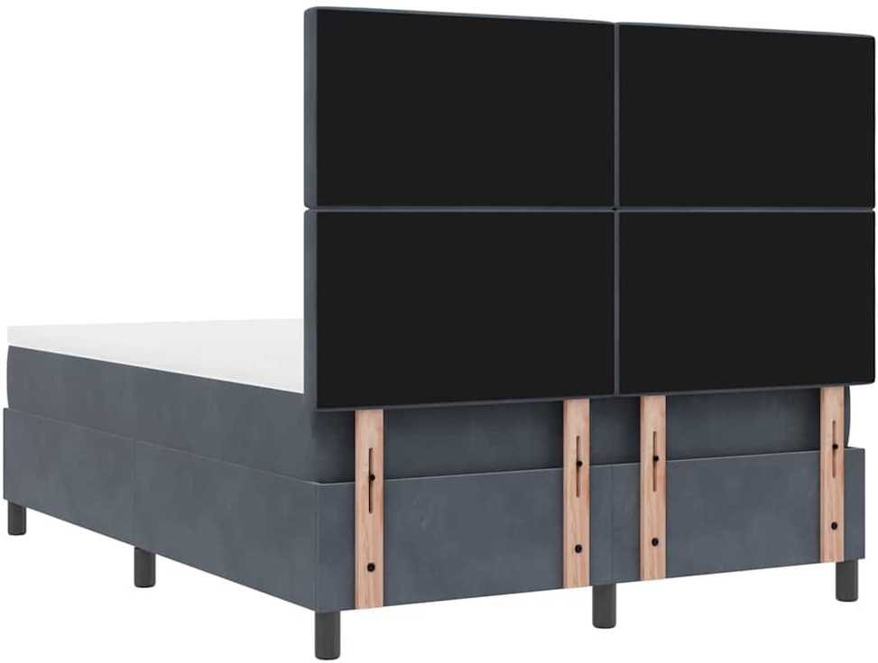LED Čiužinio Lova Tamsiai pilka 140 x 200 cm Aksomas