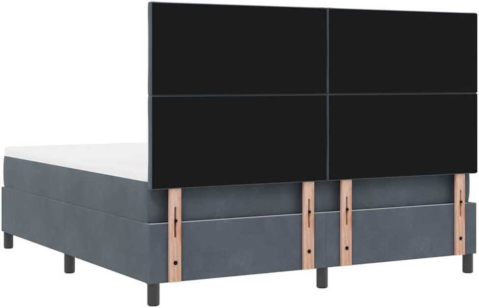 LED Čiužinio Lova Tamsiai pilka 180 x 200 cm Aksomas