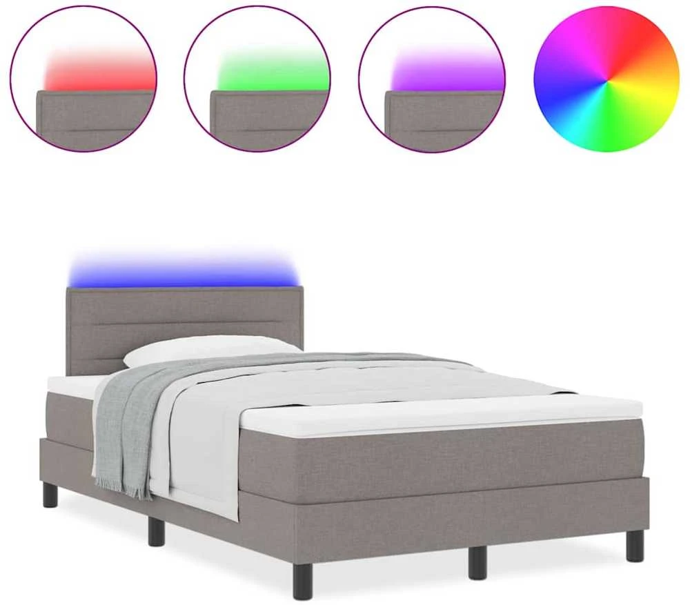 Kiemas lova su LED juostelėmis Tortora 120 x 200 cm audinys