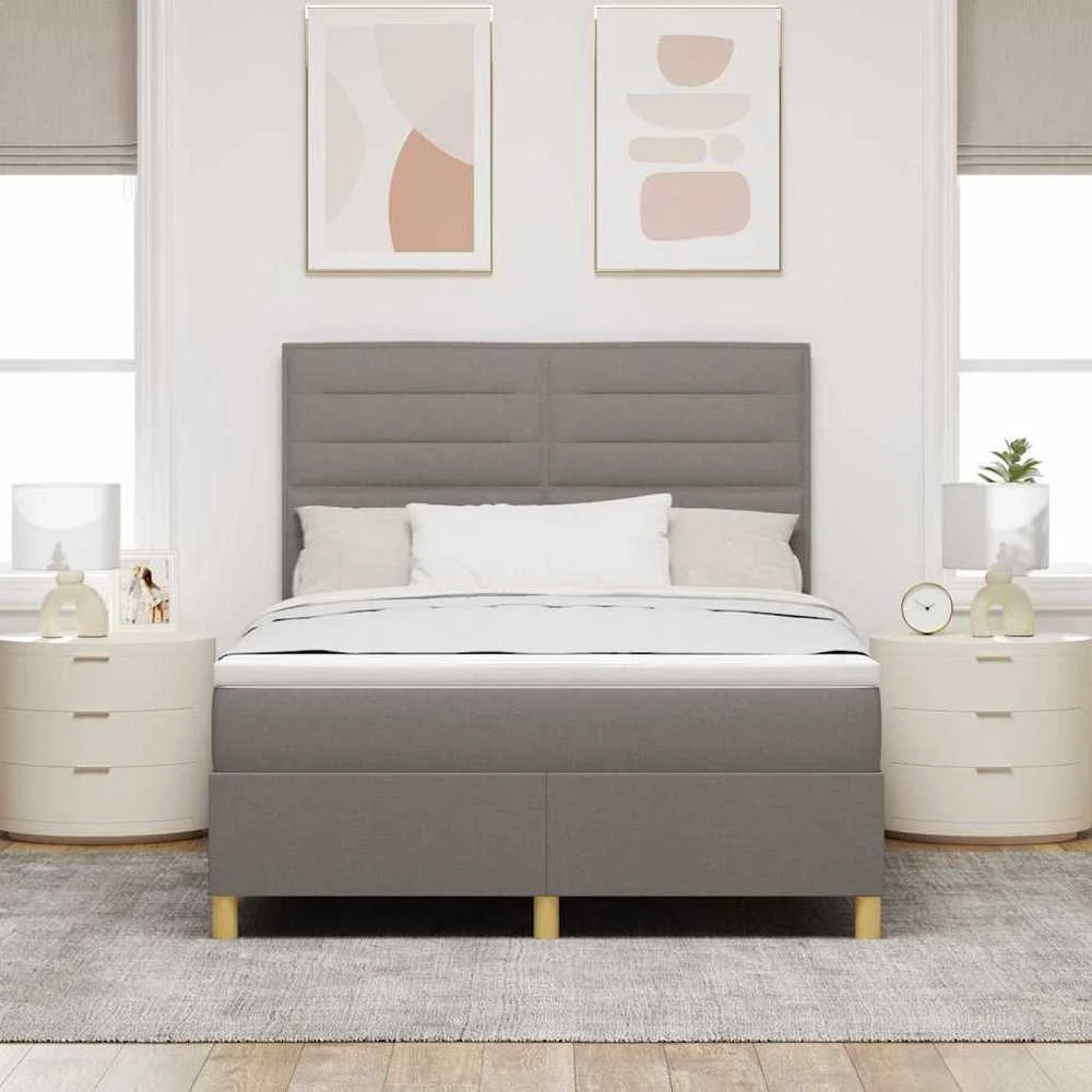 LED Čiužinio Lova su galvūgalio Tortora 140 x 200 cm audinys