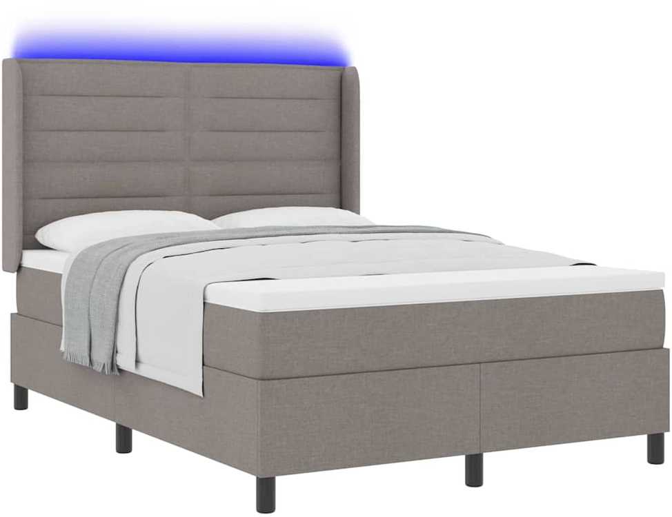 LED Čiužinio Lova su čiužiniu Taupe 160 x 200 cm audinys