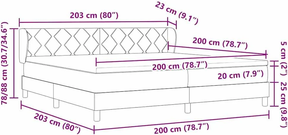 Kiemas lova su galvūgalio Juodas 200 x 200 cm Aksomas