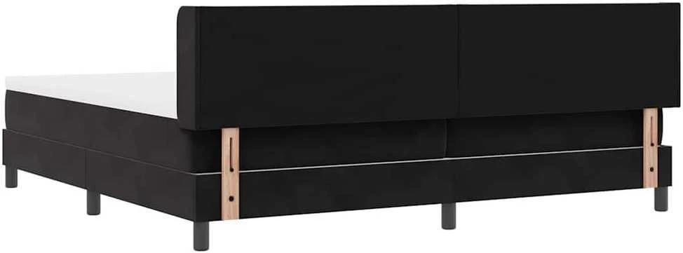 Kiemas lova su galvūgalio Juodas 200 x 200 cm Aksomas
