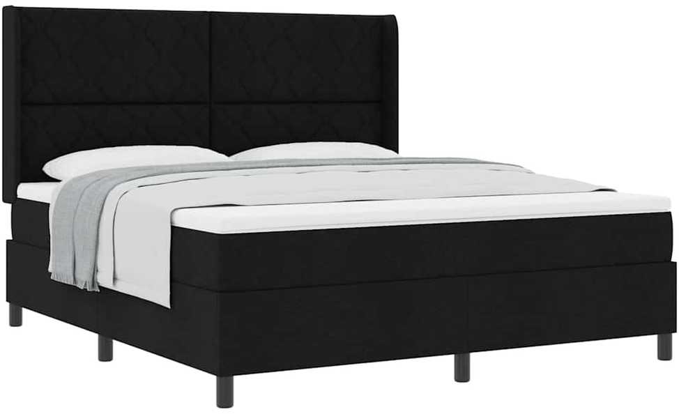 Kiemas lova su pagalve Juodas 200 x 180 cm audinys