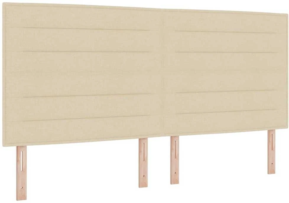 Kiemas lova su čiužiniu Kreminė 200 x 200 cm audinys