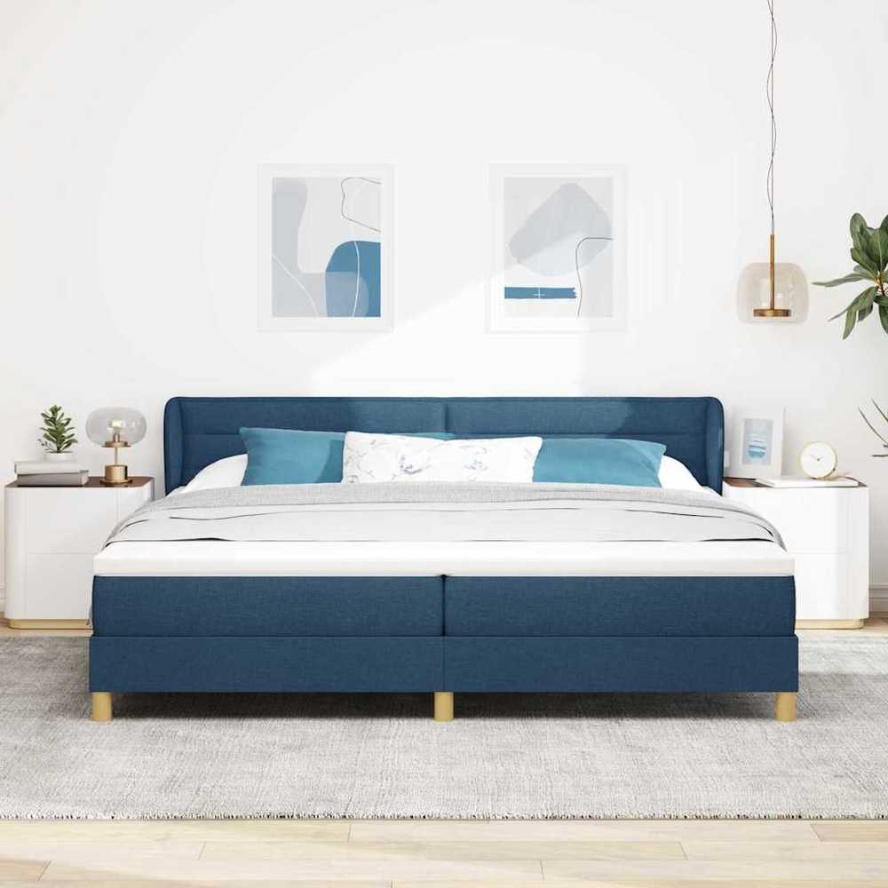 Kiemas lova su čiužiniu Mėlyna 200 x 200 cm audinys